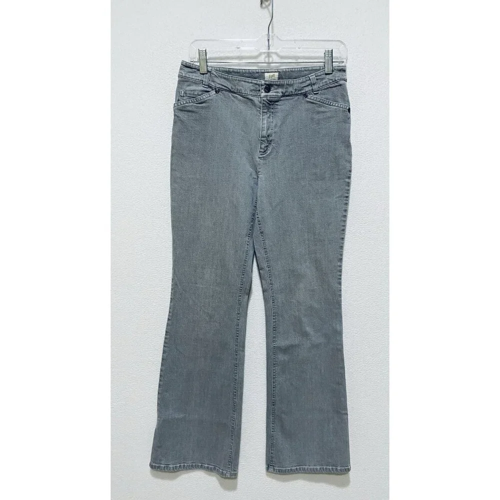 J Jill Jeans Womens 6 Gray Wash Distressed Denim Bootcut Stretch Western Rodeo